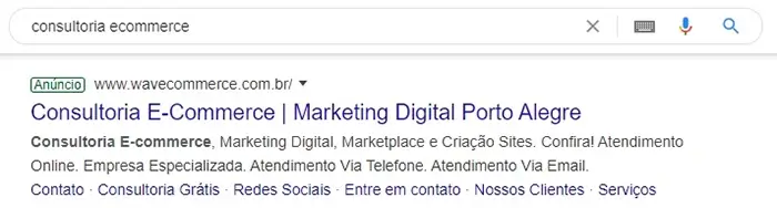 Google Ads - Anúncio rede de pesquisa