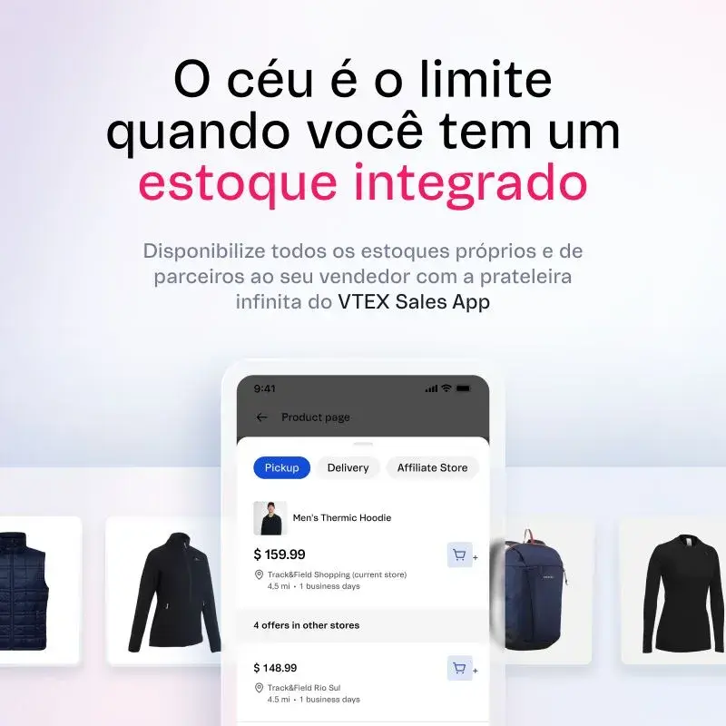 Aplicativo de vendas da VTEX onde você tem o estoque de todos seus produtos