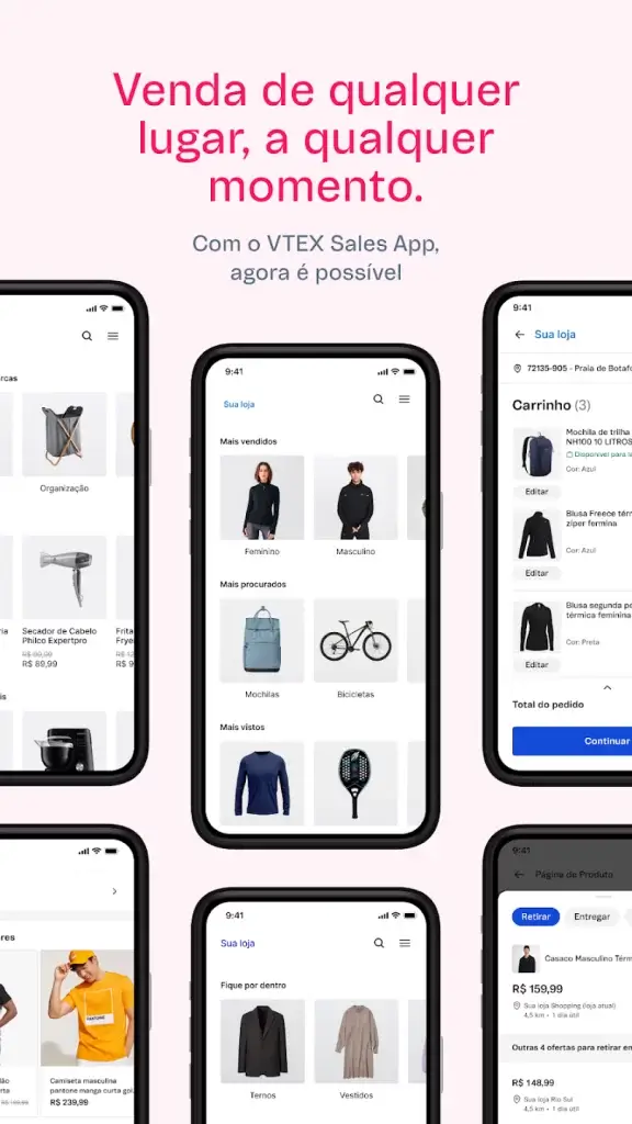 Visão de como funciona o aplicativo da VTEX Sales APP